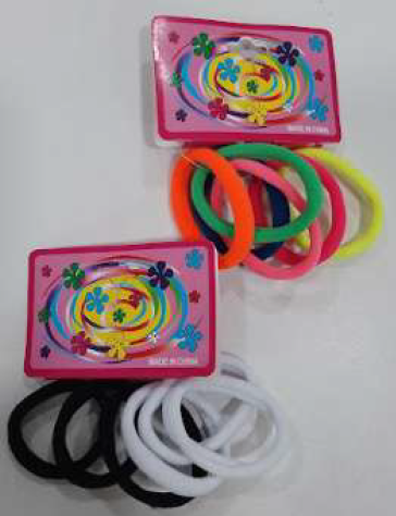 5284 12326-SET X 6 COLITAS DE PELO BLANCO Y NEGRO